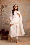 Naisha K 155 Mulmul Embroidered Kurti Bottom With Dupatta Suppliers In India